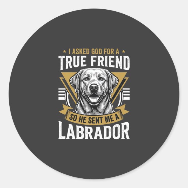 Adesivo Cão Labrador Amigo Verdadeiro (Frente)
