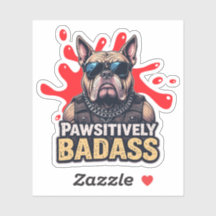 Cão legal com vinilo pawsitivamente embaçado