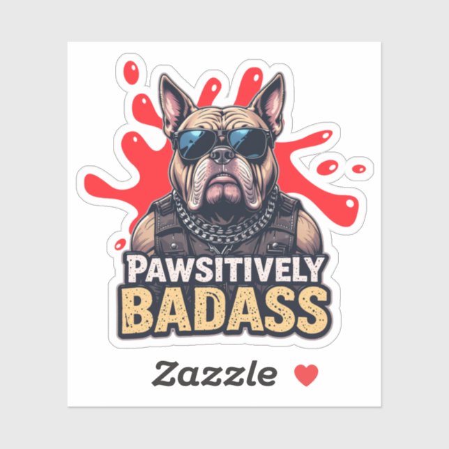 Adesivo Cão legal com vinilo pawsitivamente embaçado (Folha)