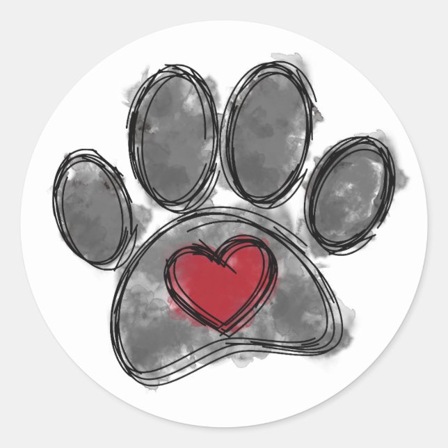 Adesivo Cão Lover Desenho Aquarela (Frente)