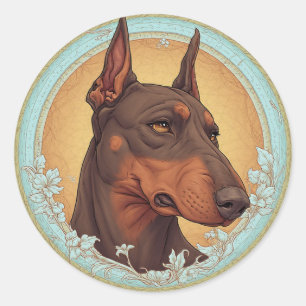 Adesivo Cão Majestoso em Círculo Ornamentado Artístico