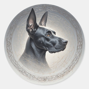 Adesivo Cão Majestoso em Círculo Ornamentado Artístico