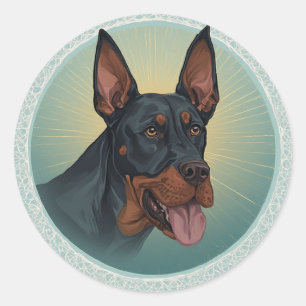 Adesivo Cão Majestoso em Círculo Ornamentado Artístico