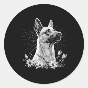 Adesivo Cão-Malinois-Lover-Estilo Retro Tatuagem