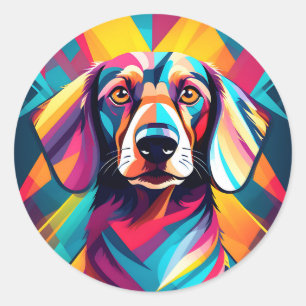 Adesivo Cão Moderno Geométrico Dachshund