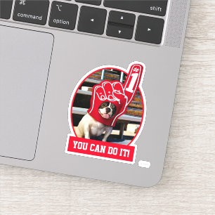 Adesivo Cão Na Mão De Espuma