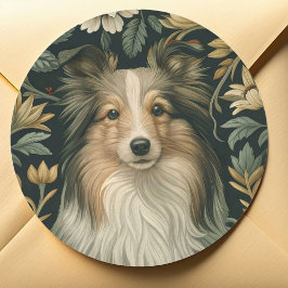 Adesivo Cão Pastor de Shetland Sheltie Vintage William Mor