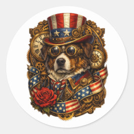 Adesivo Cão Patriótico Steampunk