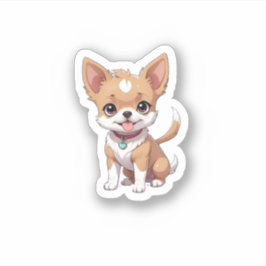 Adesivo cão pequeno e bonito