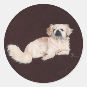 Adesivo Cão Pequinês Branco
