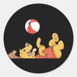 Adesivo Cão que joga com camiseta e presentes da bola