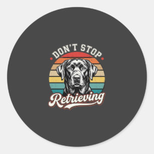 Adesivo Cão Retro Labrador Não Para de Recuperar