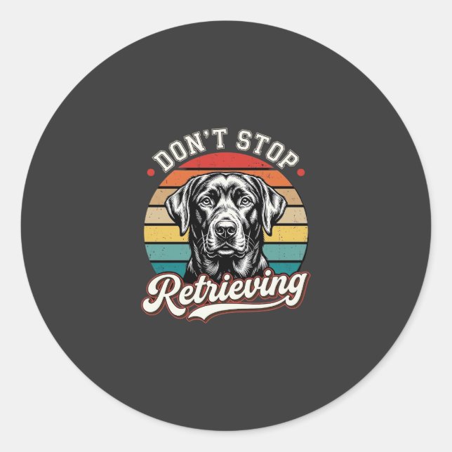 Adesivo Cão Retro Labrador Não Para de Recuperar (Frente)