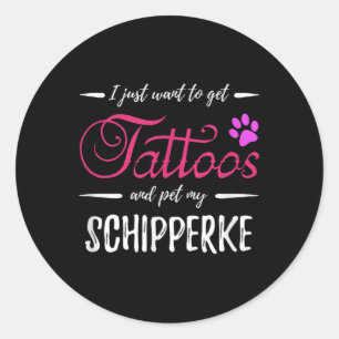 Adesivo Cão Schipperke Lover Tatto Engraçado Cachorro Mãe 