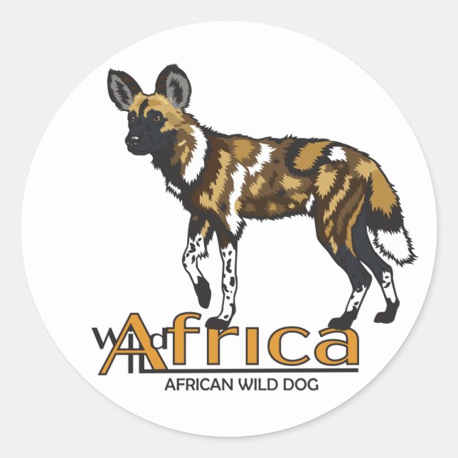 Adesivo Cão selvagem africano. África selvagem (Frente)