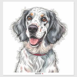 Adesivo Cão Setter Inglês Alegre