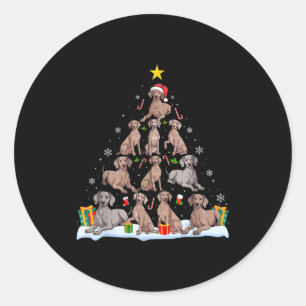 Adesivo Cão Weimaraner Árvore de Natal Xmas Amante de Cães