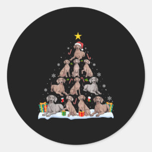 Adesivo Cão Weimaraner Árvore de Natal Xmas Amante de Cães