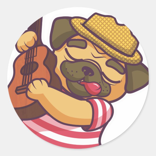 Adesivo cãozinho tocando violão (Frente)