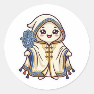 Adesivo Capa Barnous Marroquina Kawaii Fofa e Mão Khamsa