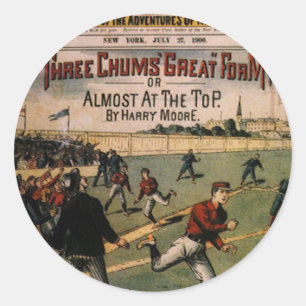 Adesivo Capa da Revista Vintage Sports Baseball Três Amigo