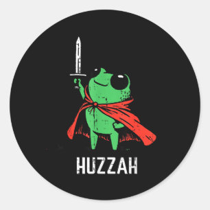Adesivo Capa de Espada de Rã Huzzah Meme Divertido Fantasi