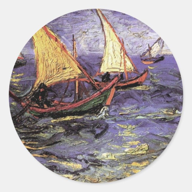 Adesivo Capa de mar em Saintes Maries por Vincent van Gogh (Frente)