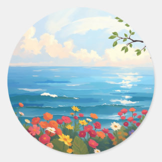 Adesivo Capa de Mar Impressionista com Jardim Bloqueador