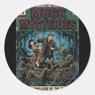 Adesivo Capa de Quadrinho de Terror Vintage Muck Mysteries
