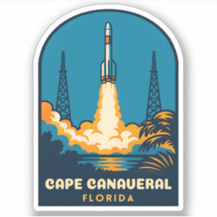 Adesivo Capa de Viagem Retro Vintage Canaveral Flórida Fog
