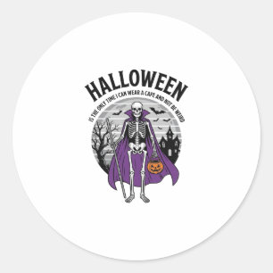 Adesivo Capa engraçada de Halloween de esqueleto Citação D