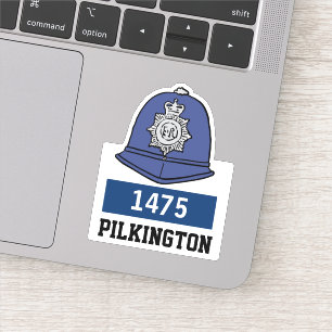 Adesivo Capacete de Agente de Polícia com Nome e Número