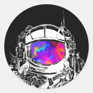 Adesivo Capacete de Astronauta Trippy