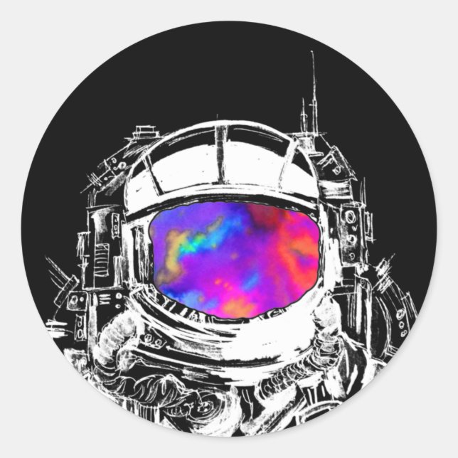 Adesivo Capacete de Astronauta Trippy (Frente)