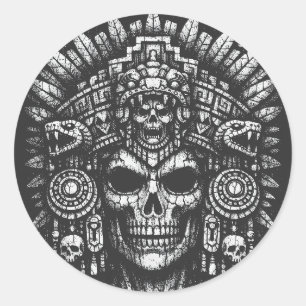 Adesivo Capacete de Caveira Asteca por BurnsInHell