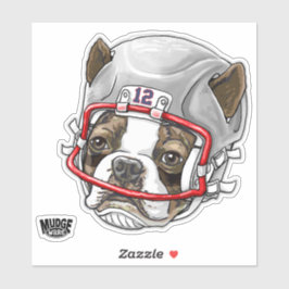 Adesivo Capacete de Futebol de Boston Terrier 12