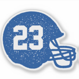 Adesivo Capacete de futebol personalizado branco azul