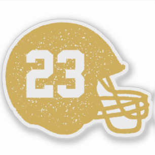 Adesivo Capacete de futebol personalizado ouro amarelo
