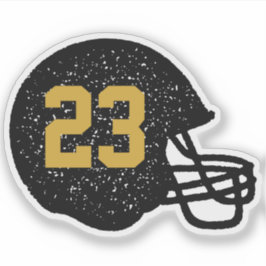 Adesivo Capacete de futebol personalizado, preto e ouro