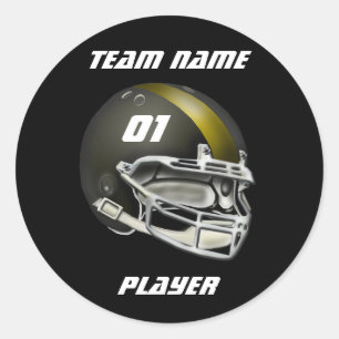 Adesivo Capacete de futebol preto e Dourado
