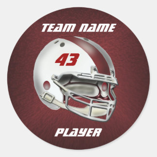 Adesivo Capacete de Futebol White e Maroon