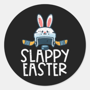 Adesivo Capacete de hóquei no gelo de Páscoa Slappy Bunny