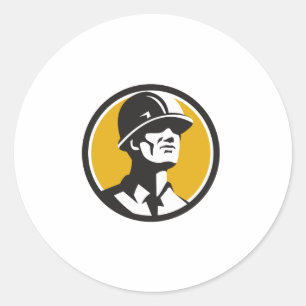 Adesivo Capacete de segurança do construtor que olha o
