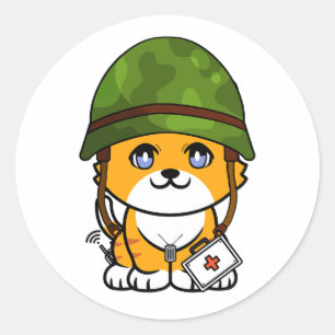 Adesivo Capacete do exército de Visto Orange Cat