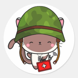 Adesivo Capacete do exército de Visto White Cat