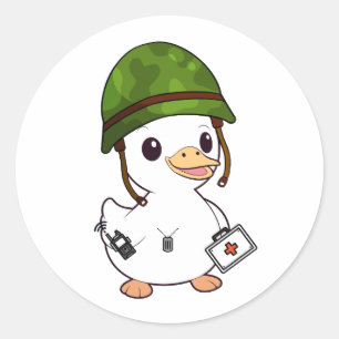 Adesivo Capacete do exército Vestindo o Pato Cortado