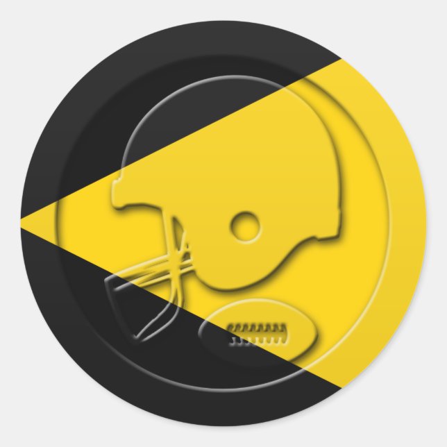 Adesivo Capacete e bola de futebol preto e amarelo (Frente)