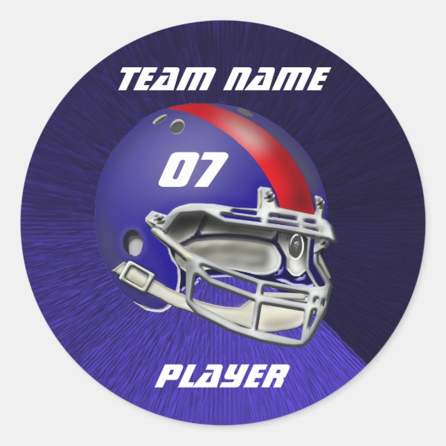 Adesivo Capacete Real Azul e Vermelho de Futebol (Frente)