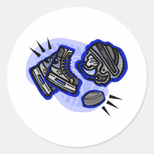 Adesivo Capacete & skates do disco de hóquei