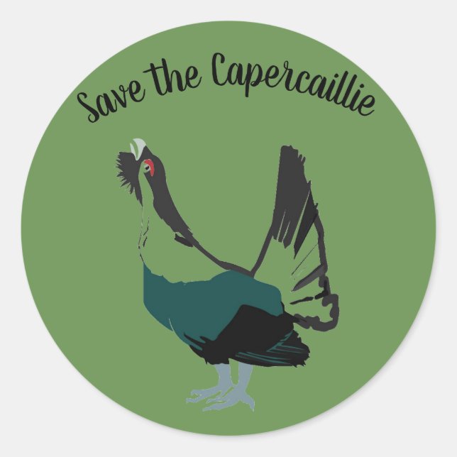 Adesivo Capercaillie bird Art Round Sticker, Glossy (Frente)